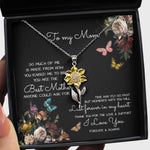 To My Mom Time May Fly Love Knot Necklace Sunflower Pendant Necklace