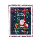 Personalized Gift Tartan Plaid Blanket Clan Agnew With Funny Santa Snowman Reindeer Merry Christmas Fleece Blanket, Home Living Room, Plaid Blanket, Tartan Blanket, Scottish Blanket, Buffalo fleece blanket, Christmas Blanket
