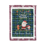 Personalized Gift Tartan Plaid Blanket Clan MacEwen Ancient With Funny Santa Snowman Reindeer Merry Christmas Fleece Blanket, Home Living Room, Plaid Blanket, Tartan Blanket, Scottish Blanket, Buffalo fleece blanket, Christmas Blanket