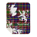 Scotstee Shop - Tartan Blanket Thistle and Lion Scottish Clan Glas Plaid Blanket - Sherpa Blanket