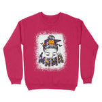 Women Spooky Mama Messy Bun Pumpkin Patch Halloween Women Sweatshirt - Scotstee Shop