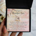 To My Boyfriend's Beautiful Mom Necklace - The Boy You Raised Into An Incredible Man - Necklace Gift For Boyfriends Mom, Mothers Day Necklace Forever Love Necklace