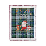 Personalized Gift Tartan Plaid Blanket Clan MacKenzie Dress Ancient With Funny Santa Snowman Reindeer Merry Christmas Fleece Blanket, Home Living Room, Plaid Blanket, Tartan Blanket, Scottish Blanket, Buffalo fleece blanket, Christmas Blanket