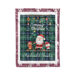 Personalized Gift Tartan Plaid Blanket Clan MacDonald Of The Isles Hunting Ancient With Funny Santa Snowman Reindeer Merry Christmas Fleece Blanket, Home Living Room, Plaid Blanket, Tartan Blanket, Scottish Blanket, Buffalo fleece blanket, Christmas Blanket-Recovered