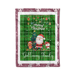 Personalized Gift Tartan Plaid Blanket Clan Galloway District With Funny Santa Snowman Reindeer Merry Christmas Fleece Blanket, Christmas Blanket, Plaid Blanket, Tartan Blanket,Scottish Blanket