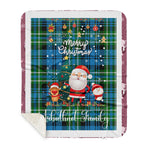 Personalized Gift Tartan Plaid Blanket Clan Arbuthnott Hunting With Funny Santa Snowman Reindeer Merry Christmas Gift Sherpa Blanket, blue plaid sherpa blanket,blue tartan sherpa blanket,Buchan,buffalo plaid sherpa blanket,christmas sherpa blanket,Christmas Throw Blanket