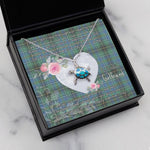 Sea Turtle Necklace Gift for My Beautiful Girlfriend Valentines Necklace Clan MacInnes Ancient Tartan Blue Turtle Necklace