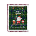 Personalized Gift Tartan Plaid Blanket Clan Henderson Modern With Funny Santa Snowman Reindeer Merry Christmas Fleece Blanket, Christmas Blanket, Plaid Blanket, Tartan Blanket,Scottish Blanket