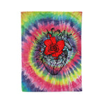 Scotstee Shop - Fleece Blanket - Scotstee Shop Blanket Anatomical Heart With Red Roses Hippie Fleece Blanket
