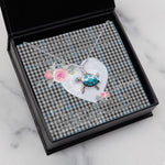 Sea Turtle Necklace Gift for My Beautiful Girlfriend Valentines Necklace Clan Gladstone Tartan Blue Turtle Necklace