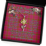 To My Beautiful Soulmate Sunflower Necklace In Your Eyes I Have Found My Home Clan Lumsden of Clova Tartan Jewelry For Girlfriend, Tartan Sunflower Pendant Necklace, Scottish Tartan Jewelry, valentine necklace, necklace girlfriend, necklace for wife, cute necklaces for girlfriend, jewelry for girlfriend, to my soulmate necklace, to my future wife necklace
