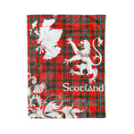 Scotstee Shop Tartan Plaid Fleece Blankets Thistle and Lion Scottish Clan Maule Plaid Blanket