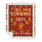Personalized Gift Tartan Plaid Blanket Clan Bruce Modern With Christmas Cookie Baking Crew Christmas Gift Sherpa Blanket, tartan sherpa blanket,buffalo plaid sherpa blanket,christmas sherpa blanket,Christmas Throw Blanket,green plaid sherpa blanket,green sherpa blanket