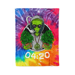 Scotstee Shop - Scotstee Shop Blanket Alien Weed Grower Tie Dye Rainbow Hippie Fleece Blanket