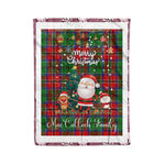 Personalized Gift Tartan Plaid Blanket Clan MacCulloch With Funny Santa Snowman Reindeer Merry Christmas Fleece Blanket, Home Living Room, Plaid Blanket, Tartan Blanket, Scottish Blanket, Buffalo fleece blanket, Christmas Blanket-Recovered