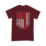 Scotstee Shop - Vintage USA American Flag Firefighter Grandpa Silhouette 4th Of July Shirt