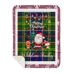 Personalized Gift Tartan Plaid Blanket Clan Whitelaw Modern With Funny Santa Snowman Reindeer Merry Christmas Gift Sherpa Blanket, blue plaid sherpa blanket,blue tartan sherpa blanket,Buchan,buffalo plaid sherpa blanket,christmas sherpa blanket,Christmas Throw Blanket