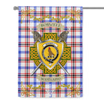House Flag - Boswell Modern Irish Shield Celtic Cross Tartan Garden Flag St Patrick's Day Garden Flag