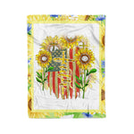 Scotstee Shop - Fleece Blanket - Faith Hope Love Cross Sunflower USA Flag Gifts Fleece Blanket