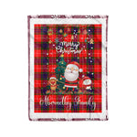 Personalized Gift Tartan Plaid Blanket Clan Abernethy With Funny Santa Snowman Reindeer Merry Christmas Fleece Blanket, Home Living Room, Plaid Blanket, Tartan Blanket, Scottish Blanket, Buffalo fleece blanket, Christmas Blanket