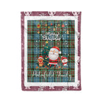 Personalized Gift Tartan Plaid Blanket Clan Porterfield With Funny Santa Snowman Reindeer Merry Christmas Fleece Blanket, Home Living Room, Plaid Blanket, Tartan Blanket, Scottish Blanket, Buffalo fleece blanket, Christmas Blanket-Recovered