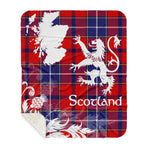 Sherpa Blanket - Tartan Blanket Thistle and Lion Scottish Clan Wishart Plaid Blanket, plaid sherpa blanket queen,purple sherpa blanket,queen sherpa blanket,queen size sherpa blanket,red sherpa blanket,scottish tartan blankets,sherpa blanket,sherpa christmas blanket