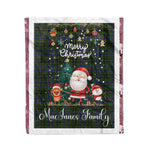Personalized Gift Tartan Plaid Blanket Clan MacInnes With Funny Santa Snowman Reindeer Merry Christmas Fleece Blanket, Home Living Room, Plaid Blanket, Tartan Blanket, Scottish Blanket, Buffalo fleece blanket, Christmas Blanket