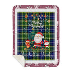 Personalized Gift Tartan Plaid Blanket Clan MacKellar With Funny Santa Snowman Reindeer Merry Christmas Gift Sherpa Blanket, blue plaid sherpa blanket,blue tartan sherpa blanket,Buchan,buffalo plaid sherpa blanket,christmas sherpa blanket,Christmas Throw Blanket