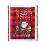 Personalized Gift Tartan Plaid Blanket Clan Fraser Modern With Funny Santa Snowman Reindeer Merry Christmas Fleece Blanket, Christmas Blanket, Plaid Blanket, Tartan Blanket,Scottish Blanket