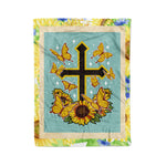 Scotstee Shop - Fleece Blanket - Butterfly Christian Cross Floral Sunflower Round Gifts Fleece Blanket