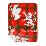 Sherpa Blanket - Tartan Blanket Thistle and Lion Scottish Clan Darroch Plaid Blanket, plaid sherpa blanket queen,purple sherpa blanket,queen sherpa blanket,queen size sherpa blanket,red sherpa blanket,scottish tartan blankets,sherpa blanket,sherpa christmas blanket