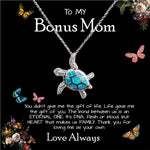 To My Bonus Mom Necklace Love Always Greatest Mother's Day Gift Sea Turtle Necklace