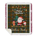 Personalized Gift Tartan Plaid Blanket Clan Brisbane With Funny Santa Snowman Reindeer Merry Christmas Gift Sherpa Blanket, blue plaid sherpa blanket,blue tartan sherpa blanket,Buchan,buffalo plaid sherpa blanket,christmas sherpa blanket,Christmas Throw Blanket
