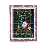 Personalized Gift Tartan Plaid Blanket Clan MacNeill Of Barra With Funny Santa Snowman Reindeer Merry Christmas Fleece Blanket, Home Living Room, Plaid Blanket, Tartan Blanket, Scottish Blanket, Buffalo fleece blanket, Christmas Blanket