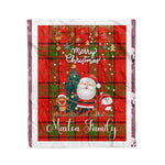 Personalized Gift Tartan Plaid Blanket Clan Maxton With Funny Santa Snowman Reindeer Merry Christmas Fleece Blanket, Home Living Room, Plaid Blanket, Tartan Blanket, Scottish Blanket, Buffalo fleece blanket, Christmas Blanket