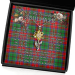 To My Beautiful Soulmate Sunflower Necklace In Your Eyes I Have Found My Home Clan McCulloch Tartan Jewelry For Girlfriend, Tartan Sunflower Pendant Necklace, Scottish Tartan Jewelry, valentine necklace, necklace girlfriend, necklace for wife, cute necklaces for girlfriend, jewelry for girlfriend, to my soulmate necklace, to my future wife necklace