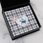 Sea Turtle Necklace Gift for My Beautiful Girlfriend Valentines Necklace Clan Hannay Tartan Blue Turtle Necklace