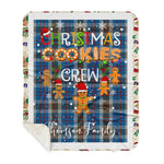 Personalized Gift Tartan Plaid Blanket Clan Thomson Blue With Christmas Cookie Baking Crew Christmas Gift Sherpa Blanket, tartan sherpa blanket,buffalo plaid sherpa blanket,christmas sherpa blanket,Christmas Throw Blanket,green plaid sherpa blanket,green sherpa blanket