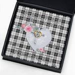 Gift For My Beautiful Girlfriend Necklace Valentine Necklace Clan Erskine Black and White Tartan Cross Dancing Necklace Scottish Tartan Jewelry