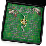 To My Beautiful Soulmate Sunflower Necklace In Your Eyes I Have Found My Home Clan Masterton Tartan Jewelry For Girlfriend, Tartan Sunflower Pendant Necklace, Scottish Tartan Jewelry, valentine necklace, necklace girlfriend, necklace for wife, cute necklaces for girlfriend, jewelry for girlfriend, to my soulmate necklace, to my future wife necklace
