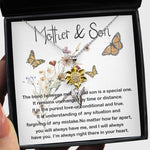 Sunflower Pendant Necklace - Mom Necklace, Mother and Son Gift, Gift For Mom From Son, Sentimental Gifts For Mom From Son,  Mother's Day Necklace