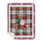 Personalized Gift Tartan Plaid Blanket Clan MacDuff Dress Modern With Funny Santa Snowman Reindeer Merry Christmas Gift Sherpa Blanket, blue plaid sherpa blanket,blue tartan sherpa blanket,Buchan,buffalo plaid sherpa blanket,christmas sherpa blanket,Christmas Throw Blanket
