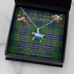 Sea Turtle Necklace To My Beautiful Soulmate Necklace In Your Eyes I Have Found My Home Clan Montgomery Modern Tartan Blue Turtle Necklace