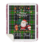 Personalized Gift Tartan Plaid Blanket Clan Webster With Funny Santa Snowman Reindeer Merry Christmas Gift Sherpa Blanket, blue plaid sherpa blanket,blue tartan sherpa blanket,Buchan,buffalo plaid sherpa blanket,christmas sherpa blanket,Christmas Throw Blanket