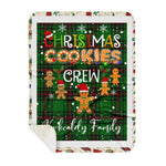 Personalized Gift Tartan Plaid Blanket Clan Kirkcaldy With Christmas Cookie Baking Crew Christmas Gift Sherpa Blanket, tartan sherpa blanket,buffalo plaid sherpa blanket,christmas sherpa blanket,Christmas Throw Blanket,green plaid sherpa blanket,green sherpa blanket