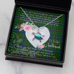 Sea Turtle Necklace Gift for My Beautiful Girlfriend Valentines Necklace Clan Henderson Modern Tartan Blue Turtle Necklace