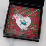 Sea Turtle Necklace Gift for My Beautiful Girlfriend Valentines Necklace Clan Gordon of Abergeldie Tartan Blue Turtle Necklace