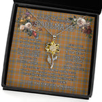 To My Beautiful Soulmate Sunflower Necklace In Your Eyes I Have Found My Home Clan Jardine Tartan Jewelry For Girlfriend, Tartan Sunflower Pendant Necklace, Scottish Tartan Jewelry, valentine necklace, necklace girlfriend, necklace for wife, cute necklaces for girlfriend, jewelry for girlfriend, to my soulmate necklace, to my future wife necklace