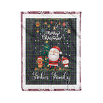 Personalized Gift Tartan Plaid Blanket Clan Forbes of Druinnor With Funny Santa Snowman Reindeer Merry Christmas Fleece Blanket, Home Living Room, Plaid Blanket, Tartan Blanket, Scottish Blanket, Buffalo fleece blanket, Christmas Blanket