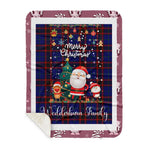 Personalized Gift Tartan Plaid Blanket Clan Wedderburn With Funny Santa Snowman Reindeer Merry Christmas Gift Sherpa Blanket, blue plaid sherpa blanket,blue tartan sherpa blanket,Buchan,buffalo plaid sherpa blanket,christmas sherpa blanket,Christmas Throw Blanket